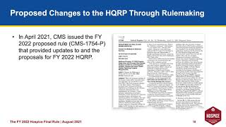 The FY 2022 Hospice Final Rule Webinar [upl. by Nnayar]