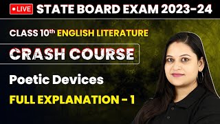 Poetic Devices  Full Explanation Part 1  Class 10 English Literature live [upl. by Ainadi]