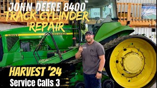 John Deere 8400T track tension cylinder repair [upl. by Lalad]