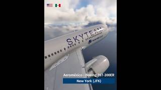 Aeroméxico Boeing 767200ER Despegando de New York JFK  Powerful Takeoff [upl. by Jamill16]