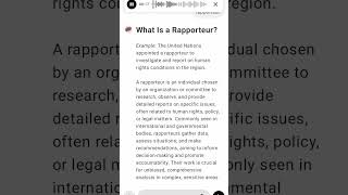 What Is a Rapporteur [upl. by Nnylg]