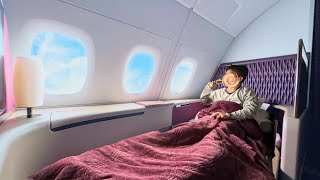 8000 First Class on Qatar Airways  London 🇬🇧  Doha 🇶🇦 [upl. by Esserac]