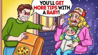 Hubby made me deliver pizza with baby in arm [upl. by Ycat]