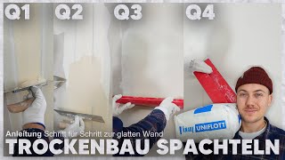 TROCKENBAU Q1Q4 spachteln einfach erklärt die BESTE ANLEITUNG die du anschauen kannst 👷🏼‍♂️ [upl. by Araccat832]