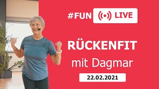 RÜCKENFIT mit Dagmar – LIVE aus dem FunSportZentrum Kornwestheim  22022021 [upl. by Atnuahc]