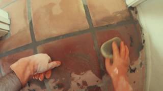 SALTILLO TILE PART 5 Grout Feathering Tutorial HD [upl. by Isborne127]