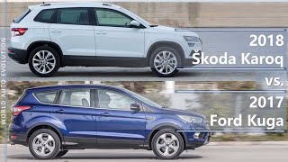 2018 Skoda Karoq vs 2017 Ford Kuga technical comparison [upl. by Yezdnil]