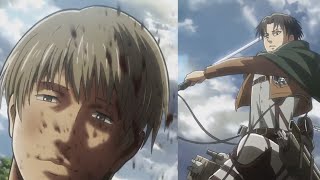 Levi Kills His First Titan Attack on Titan  OVA DUB [upl. by Aneelehs]