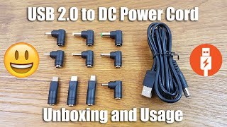 USB 20 to DC Power Cord and Adapters Unboxing [upl. by Ellienad]