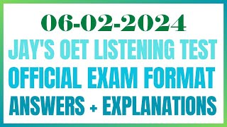 OET LISTENING TEST 06022024 oet oetexam oetnursing oetlisteningtest [upl. by Eisse]