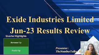 Exide Industries June23 Q1 FY24 Quarterly ResultExide Latest News Exide Result Today [upl. by Lorrimer939]