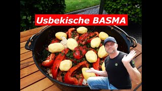 Basma  ein leckeren vitaminenreichen Eintopf aus Usbekistan Dutch Oven Kazan Rezepte [upl. by Ydor]