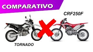 CRF 250F VS XR 250 TORNADO  COMPARATIVO [upl. by Heppman]