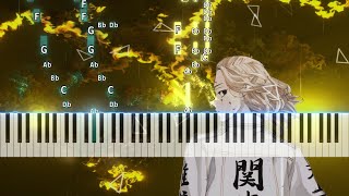 Tokyo Revengers  Cry Baby Synthesia Midi Piano Tutorial amp Download [upl. by Notlef963]