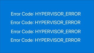 Hypervisor Blue Screen Error Windows 11  10 [upl. by Agee]