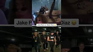 Jake Pauls arrival vs Nate Diazs arrival 😂 watch the fight via DAZN on ESPN PPV [upl. by Valerlan]