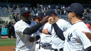 HOUNYY Yankees lineup introduced on Opening Day [upl. by Ahseiym]