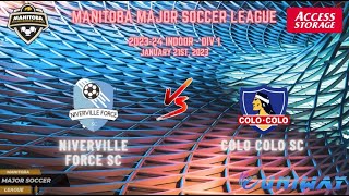 January 21st WSF Div 1 Niverville Force SC vs Colo Colo SC [upl. by Ecaroh]