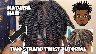 TWOSTRAND TWIST  TUTORIAL  NATURAL HAIR MEN  PROTECTIVE STYLE FOR NATURAL HAIR [upl. by Esoj906]