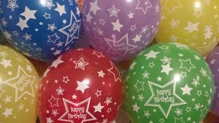 10 Happy Birthday Star Balloons Pop [upl. by Dawaj]