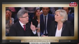 Mélenchon et Le Pen polémiquent sur le voile [upl. by Ariajay]