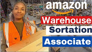 A Day in my life working at AMAZON Warehouse  Sortation Associate [upl. by Enelehcim]