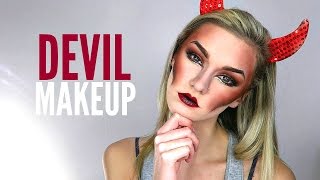 Devil Makeup Tutorial  Halloween Makeup 2 Looks In 1 [upl. by Eesdnyl]