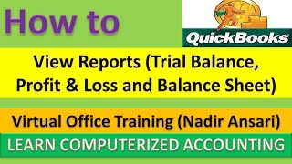 View Reports  Trial Balance Profit amp Loss and Balance Sheet in QuickBooks Part 19 [upl. by Jard]