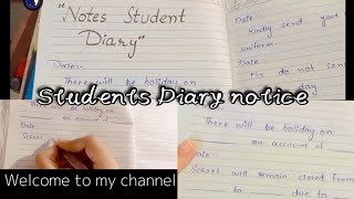 How to write note on student diary school Noticed For parents  Child progress notice [upl. by Aroel]