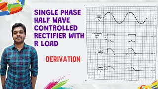 Single phase half wave controlled rectifier with R load  Derivation Power ElectronicsMathspedia [upl. by Nilo502]