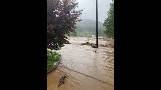 Powdermill Creek flooding nc wnc avery flood hurricane flooding [upl. by Saucy841]