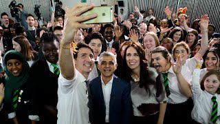 Jacinda Ardern and Justin Trudeau talk to young Londoners [upl. by Padraic]