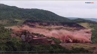 Momento exato do rompimento da barragem em Brumadinho MG [upl. by Eemyaj716]