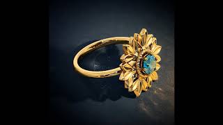 Blue Topaz Ring In 18Kt Yellow Gold [upl. by Asseral]