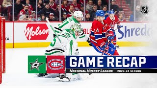 Stars  Canadiens 210  NHL Highlights 2024 [upl. by Ahsla]