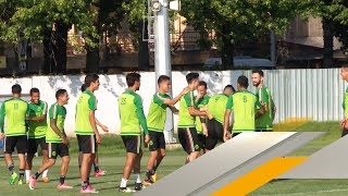 Training mal anders DFBGegner Mexiko mit lustigen Übungen [upl. by Aicilanna]