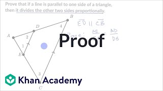 Proof Parallel lines divide triangle sides proportionally  Similarity  Geometry  Khan Academy [upl. by Helsie211]