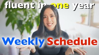 WEEKLY SCHEDULE that made me FLUENT in ONE YEAR [upl. by Ylam]