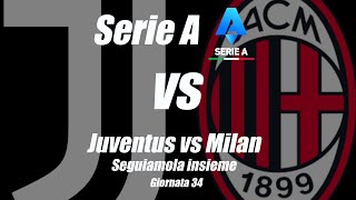 JUVENTUS vs MILAN  SERIE A  Giornata 34  DIRETTA  LIVE cronaca campo 3D  Inizio ore 18 [upl. by Jeannine]