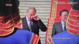 Russische Hymne bei Staatsbesuch Putins Kampf mit den Tränen  DER SPIEGEL [upl. by Ailis]