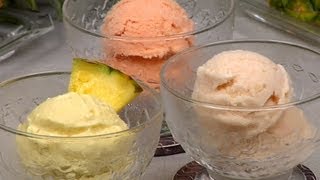 Homemade Pineapple Ice Cream Recipe Fruit Ice Cream in a Food Processor [upl. by Olnay]