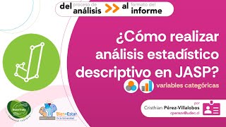 ¿Cómo realizar un análisis estadístico para variables nominales u ordinales en JASP [upl. by Nilats487]