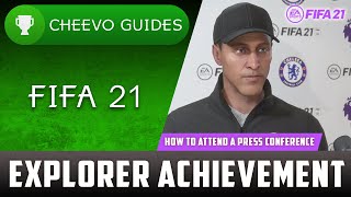 FIFA 21  Explorer  Achievement  Trophy Guide How to Attend a Press Conference [upl. by Leonor208]