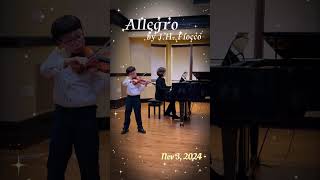 Violin🎻 Recital on Nov 3 2024 allegro fiocco [upl. by Yelkrab]