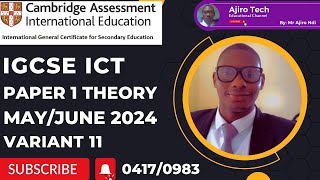 IGCSE ICT 04170983 Paper 1 Theory May June 2024 Variant 11 [upl. by Labannah614]