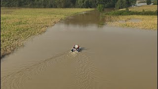 Oława powódź fala kulminacyjna z drona 18 09 2024 rzeka Oława Odra oraz Stary Otok Stary Górnik [upl. by Rosmunda]