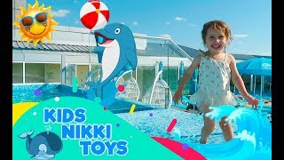 Nikki swimming pool and Dolphins  Kids Nikki Toys [upl. by Morvin]