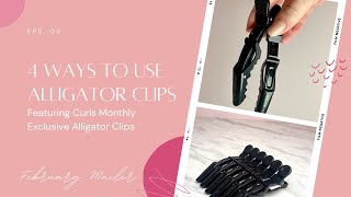 HOW TO use alligator clips 4 ways for curly and wavy hair  Curls Monthly Exclusive Alligator Clips [upl. by Ainala]