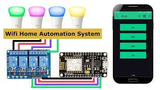 Wifi Home automation system by NODE MCU ESP8266 and Blynk app [upl. by Jasmin]