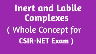 Inert and Labile Complexes Whole concept for csirnet exam [upl. by Cown]